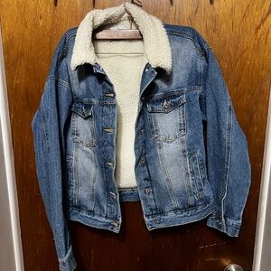 Love Tree Blue Jean Jacket with Cream Lining